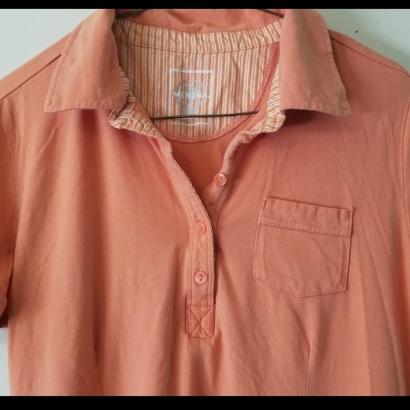 Merona 1950 style Short Sleeved Orange Polo Dress with belt - Picture 3 of 5